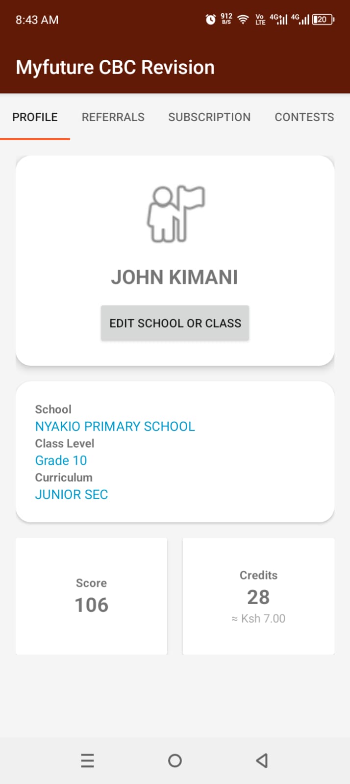 Student profile summary